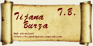 Tijana Burza vizit kartica